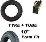 Pram Tyre & Bent Valve Tube 10" Mothercare MY3 Mountain Buggy Duet & Swift 10"