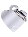 MyFamily ID Tag Basic collection Small Heart in Chrome Plated Brass