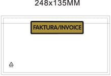 "Packsedelskuvert för fakturor, Tryck: "FAKTURA/INVOICE", 248x135 mm, 1000 st"