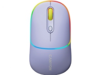 Mysz Canyon CANYON MW-22, 2 in 1 Wireless optical mouse with 4 buttons,Silent switch for right/left keys,DPI 800/1200/1600, 2 mode(BT/ 2.4GHz), 650mAh Li-poly battery,RGB backlight,Mountain lavender, cable length 0.8m, 110*62*34.2mm, 0.085kg