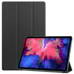 Lenovo Tab P11 / P11 Plus - Tri-Fold Läder Fodral - Svart Black Svart