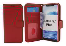 Standcase Wallet Nokia 5.1 Plus (Röd)