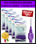 PURPLE TEPE INTERDENTAL BRUSHES 1.1mm (40 BRUSHES) REMOVES TOOTH PLAQUE