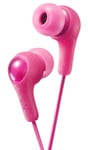 JVC HAFX7P Gumy In Ear Earbud Headphones, Powerful Sound, Comfortable and Secure Fit, Silicone Ear Pieces S/M/L, Pink