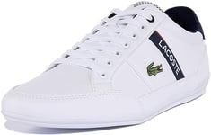Lacoste Men's Chaymon 0120 2 CMA Sneaker, White (White/Nvy/Red), 7 UK