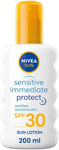 NIVEA SUN Sensitive Immediate Protect Spray SPF 30 (200ml), Sun Cream for Sensi
