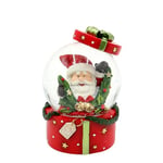 Boule à Neige - Père Noël - sur Socle Rouge - Dimensions : 4,5 x 4,5 x 7 cm - Diamètre : 4,5 cm