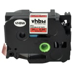 vhbw 1x Ruban compatible avec Brother PT P750TDI, P900W, P950W, P750W, P900, P900NW imprimante d'étiquettes 24mm Noir sur Rouge, flexible