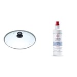 MasterClass KitchenCraft MCGLLID28 Glass Saucepan Lid Designed to Fit 28cm Saucepans and Frying Pans, 28 cm & Hospital Grade Sanitiser Spray for Surfaces by INEOS Hygienics, 250ml