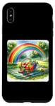 Coque pour iPhone XS Max Couverture de pique-nique Arc-en-ciel se terminant dans un panier de fruits