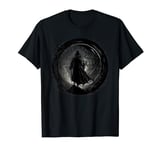 Black silhouette of a man in a hood T-Shirt