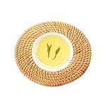 Dyyicun12 Woven Rattan Coaster for Drinks, Heat-Resistant Hot Tea Cup Mats Handmade Insulated Mat Holder for Kitchen Table 20cm