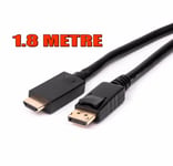 QUALITY DISPLAY PORT DP TO HDMI MALE LCD PC HD TV LAPTOP AV CABLE ADAPTOR 1.8M