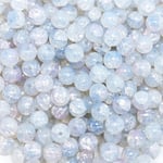 Ett paket med färgade glaspärlor i sprickad jade 8mm i olika