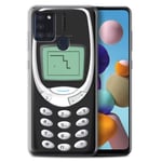 Phone Case for Samsung Galaxy A21s 2020 Retro Phones Black Nokia 3310 Transparent Clear Ultra Soft Flexi Silicone Gel/TPU Bumper Cover