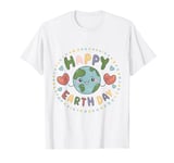 Cute Earth Happy Birthday Earth Day Girls Kids Boys Sons T-Shirt
