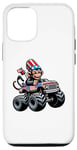 Coque pour iPhone 14 Pro Patriotic Monkey 4 juillet Monster Truck American