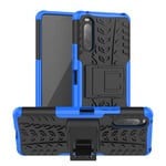 LiuShan Compatible with Xperia 10 II case,Shockproof Heavy Duty Combo Hybrid Rugged Dual Layer Grip Protection Cover with Kickstand For Sony Xperia 10 II Smartphone (Not fit Sony Xperia 1 II),Blue