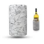 Homiu Wine Bottle Cooler Flower Vase White Marble Stone Design Wine Prosecco New