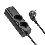 Hoco Förlängningssladd 67W 2 uttag 3xTyp-C 1xUSB-A PD QC3.0 3A 2m - Svart