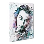 Vivian Leigh In Abstract Modern Art Canvas Wall Art Print Ready to Hang, Framed Picture for Living Room Bedroom Home Office Décor, 30x20 Inch (76x50 cm)