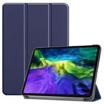 Etui bleu nouvel Apple iPad PRO 12,9 2020 / 2021 M1 4G/LTE - 5G Smartcover pliable bleue avec stand - Housse violette coque de protection New iPad Pro 12.9 pouces 2020 / iPad PRO 12.9 2021 5eme generation - Accessoires tablette pochette XEPTIO