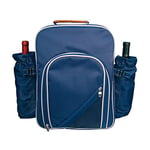 eBuyGB Insulated Backpack Cool Bag Cutlery Set, Polyester, Blue