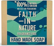 Faith in Nature Natural Fragrance Free Hand Soap Bar, Sensitive, Vegan And