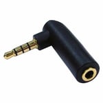 Ex-Pro Right Angled Stereo 4 POLE 3.5mm Jack Headphone AV Adaptor Socket to Plug