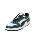PUMA Unisex Rbd Game Low Baskets, Puma White Puma Black Malachite Puma Gold, 47 EU