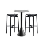 HAY - Palissade cone barbord & 2 barstolar anthracite - Matgrupper utomhus