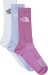 The North Face Multi Sport Cushion Crew Socks 3-Pack TNF White/Purple Mint/Vibrant Verbena, L (44-46)