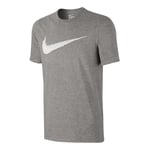 Nike Swoosh Logo T-Shirt Homme Dark Grey Heather/White FR: S (Taille Fabricant: S)