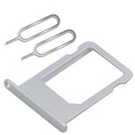 SIM Card Tray Holder Replacement Part For iPhone 5S/SE White/Silver +2 Eject Pin