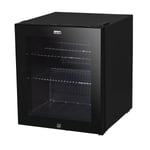 Baridi 50L Table Top Beer & Drinks Mini Fridge 3-10°C, Light, Black & Glass