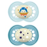 MAM Night Soother Blue Astro 6m+ 2Pk