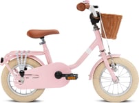PUKY STEEL CLASSIC 12 - Tvåhjuling Barncykel med Korg - Retro Rosa