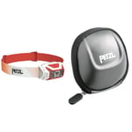 PETZL Actik Core, Rechargeable Front Lamp, Red, U, Unisex-Adult & E93990 POCHE Carrying Case for Ultra-Compact Headlamps