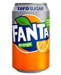 24 x Can Orange Zero Sugar Drink Low Calories Fizzy Sparkling Fruit Mixer