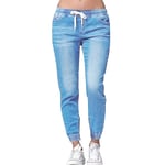 Women Jegging Denim Long Hip Jeans Slim Leisure Skinny Light Blue S