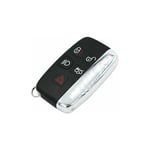 Linghhang - Remplacement de coque de clé de voiture à distance à 5 boutons pour Jaguar xe xf xj xk - black