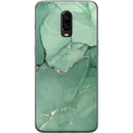 OnePlus 6T Gjennomsiktig Telefondeksel Grön Marmor