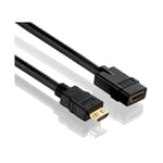 Purelink - PI1100-010 Câble d'extension hdmi haute vitesse (4K UltraHD (2160p), Ethernet), hdmi-a mâle à hdmi-a femelle, certifié, 1,00m, noir