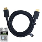 NÖRDIC CERTIFIED CABLES sertifisert 5m ultra høyhastighets HDMI 2.1 8k 60hz 4k 120Hz 48Gbps Dynamic HDR Earc VRR Nylon flettet kabel gullbelagt