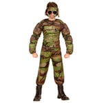 W WIDMANN MILANO Party Fashion - Costume enfant soldat musclé, camouflage, militaire, déguisements de carnaval