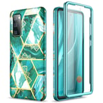 SURITCH Case for Galaxy S20 FE【Built in Screen Protector】 Full Body Protection Dual Layer Soft TPU Cover Hybrid Bumper Support Shockproof for Samsung Galaxy S20 FE (Green Mandala)