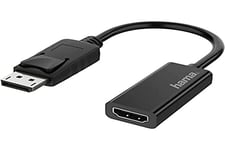 Hama Displayport to HDMI Adapter (Monitor Adapter 4K Ultra HD, Adapter Cable Displayport Male - HDMI Coupling, Video Adapter for PC, Notebook for Connecting to Monitor, TV, Projector)