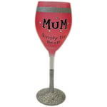 Rosa Vinglas med text Mum Simply the Best 350 ml (äldre design)