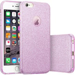 HQ-CLOUD® Housse étui Coque Gel en Silicone Paillette Bling Bling pour Apple iPhone 7/8 - Violet Brillant