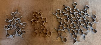 Joblot 45 X Pressed Brass Chrome Pipe Clips 22mm 15mm